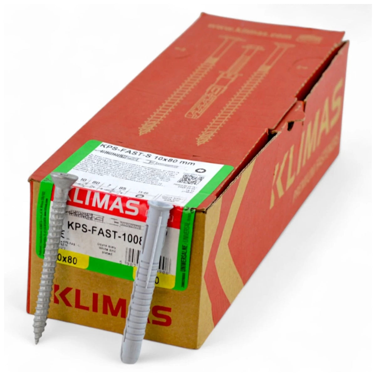 Diblu cu surub cap inecat TX30, 10x80/7x85 mm,  50 buc/cutie - KLIMAS Wrek-met