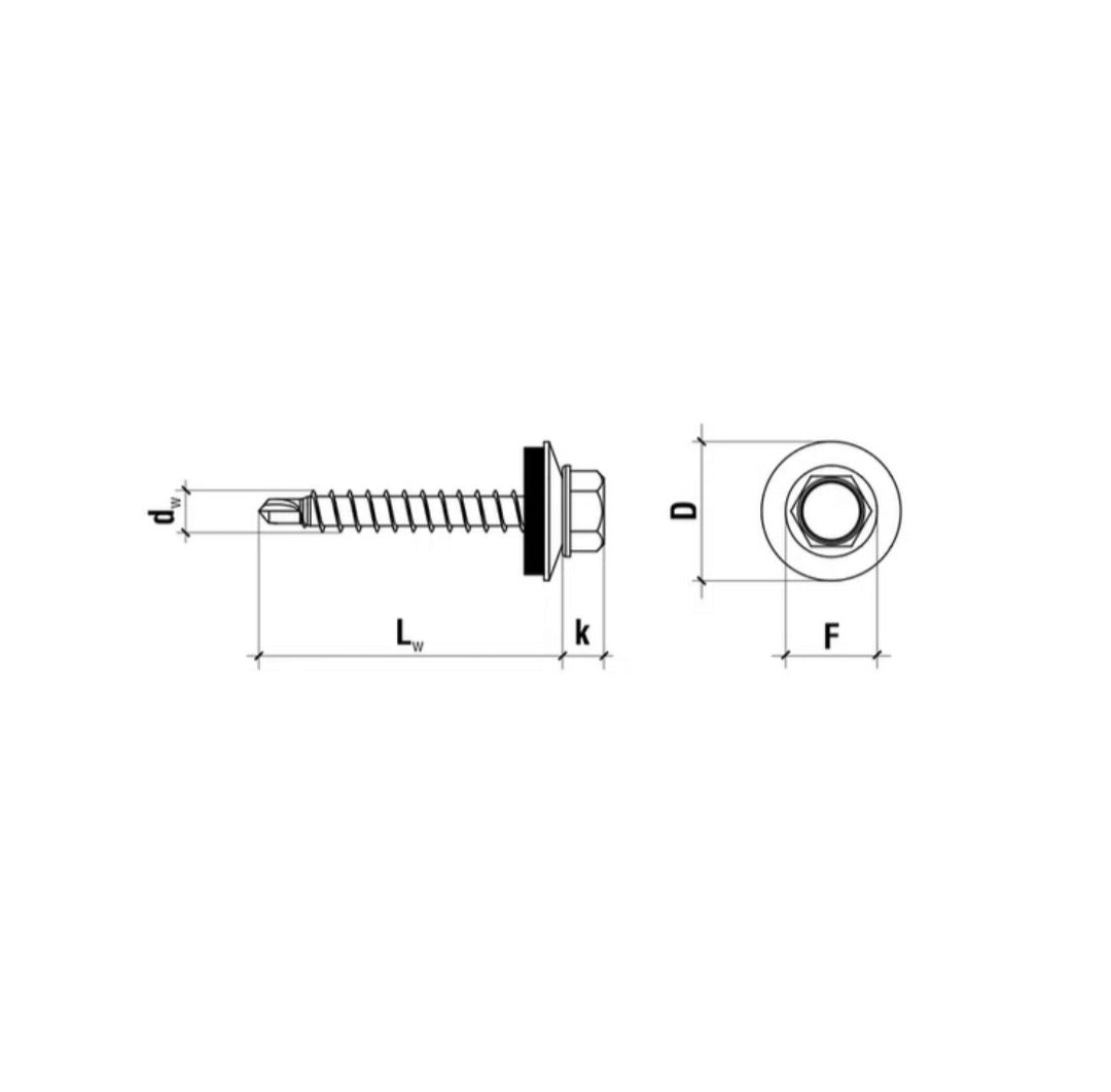 Surub autoforant pentru fixarea tablelor de otel pe suport de lemn, 4,8x35mm, RAL9005 - WFD-48035-9005, Klimas Wkret-met