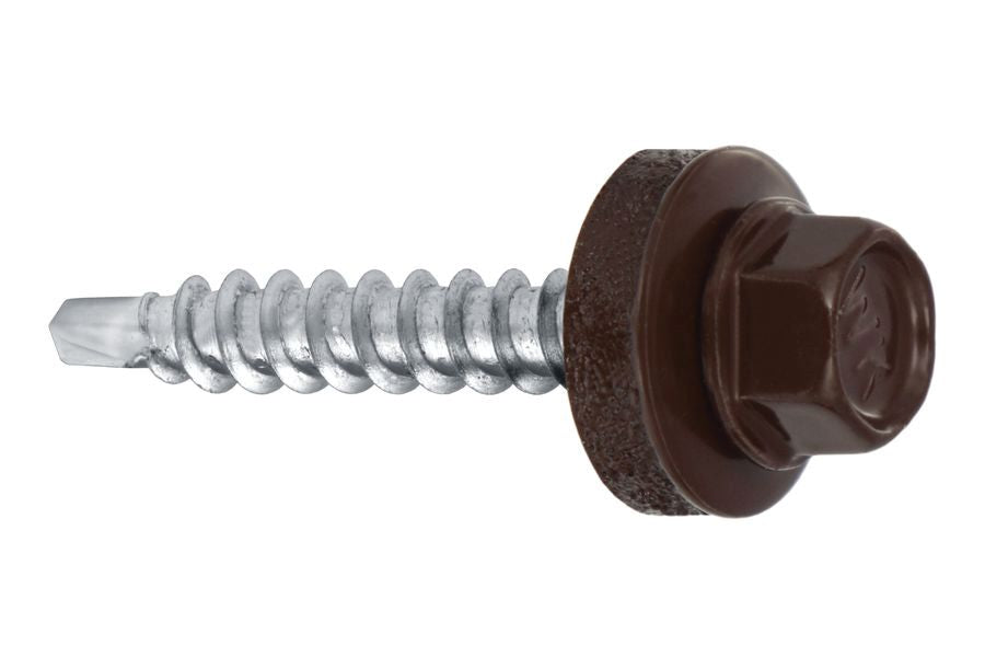 Surub autoforant pentru tabla, cap hexagonal 4.8x70mm RAL 8017 - 200 buc/cutie - WFD-48070-8017, Klimas Wkret-met