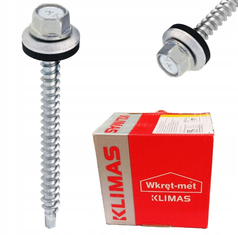 Surub autoforant pentru tabla, pe suport de lemn, 4.8x55mm, ZINC - 200 buc/cutie - WFDOC-48055, Klimas Wkret-met