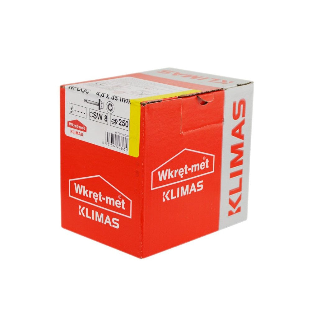 Surub autoforant pentru tabla, pe suport de lemn, 4.8x70mm, ZINC - 200 buc/cutie - WFDOC-48070, Klimas Wkret-met