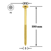 Surub cu cap inecat pentru placi OSB 5x100, 200 bucati/cutie, KMH-50100, Klimas Wkret-met