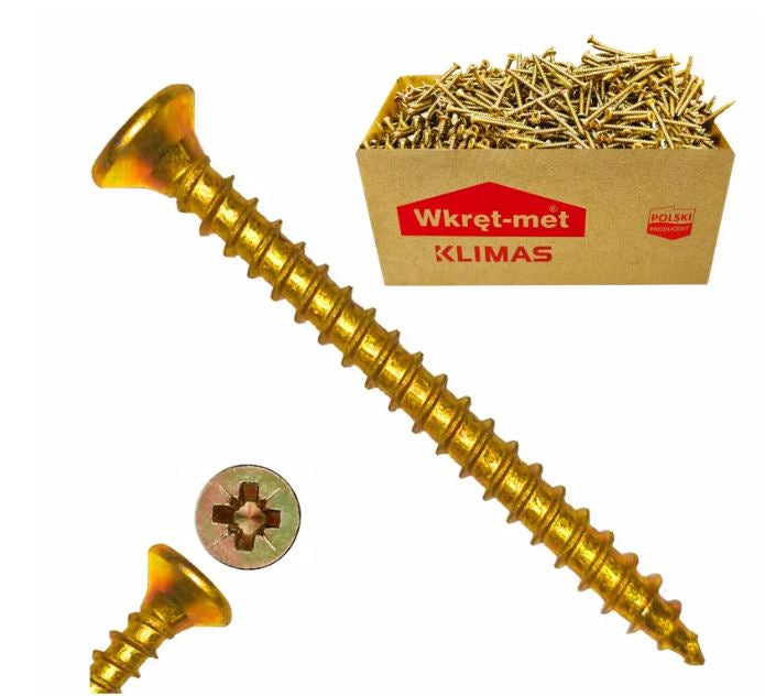 Surub cu cap inecat pentru placi OSB 5x100, 200 bucati/cutie, KMH-50100, Klimas Wkret-met