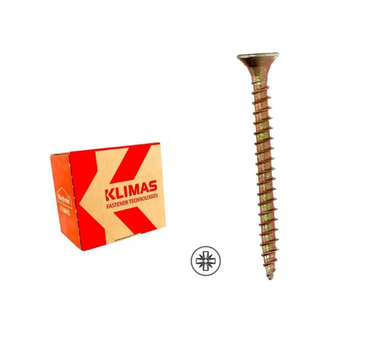 Surub cu cap inecat pentru placi OSB 5x100, 200 bucati/cutie, KMH-50100, Klimas Wkret-met