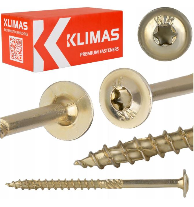 Surub dulgherie lemn, cap saiba TORX TX30 6x80 mm - 100 bucati/cutie - WKCP-06080, Klimas Wkret-met