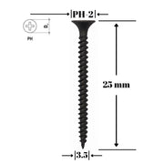 Surub gips-carton pentru metal, TN 3.5x25 mm, 1000 buc/cutie