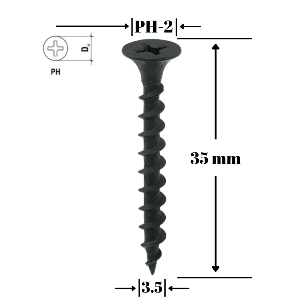 Surub gips-carton pentru lemn,FT 3.5x35 mm, 1000 buc/cutie