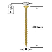 Surub pentru lemn TORX 8x400mm (50buc/cut) - WKCS-08400(50), Klimas Wkret-met