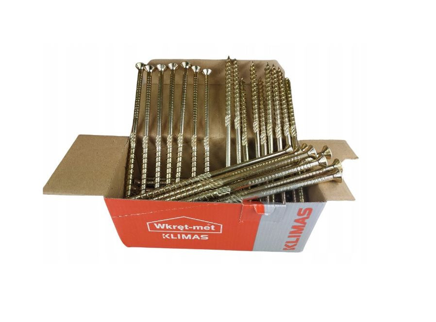 Surub dulgherie lemn, cap inecat, TORX TX40, 10x220 mm - 25 bucati/cutie - WKCS-10220, Klimas Wkret-met