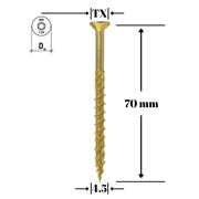 Surub pentru lemn TORX 4.5x70mm - KMWHT-45070, Klimas Wkret-met