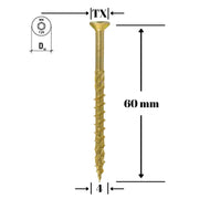 Surub pentru lemn TORX 4x60mm - KMWHT-40060, Klimas Wkret-met