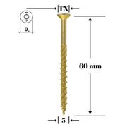 Surub pentru lemn TORX 5x60mm - KMWHT-50060, Klimas Wkret-met