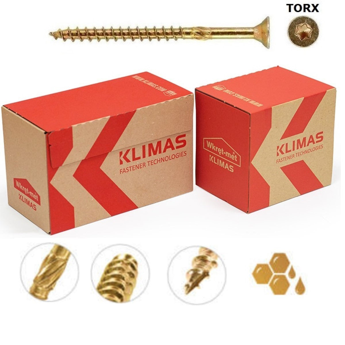 Surub pentru lemn TORX 6x300mm - KMWHT-60300, Klimas Wkret-met